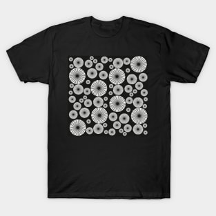 Black and white abstract seamless pattern with circle elements T-Shirt